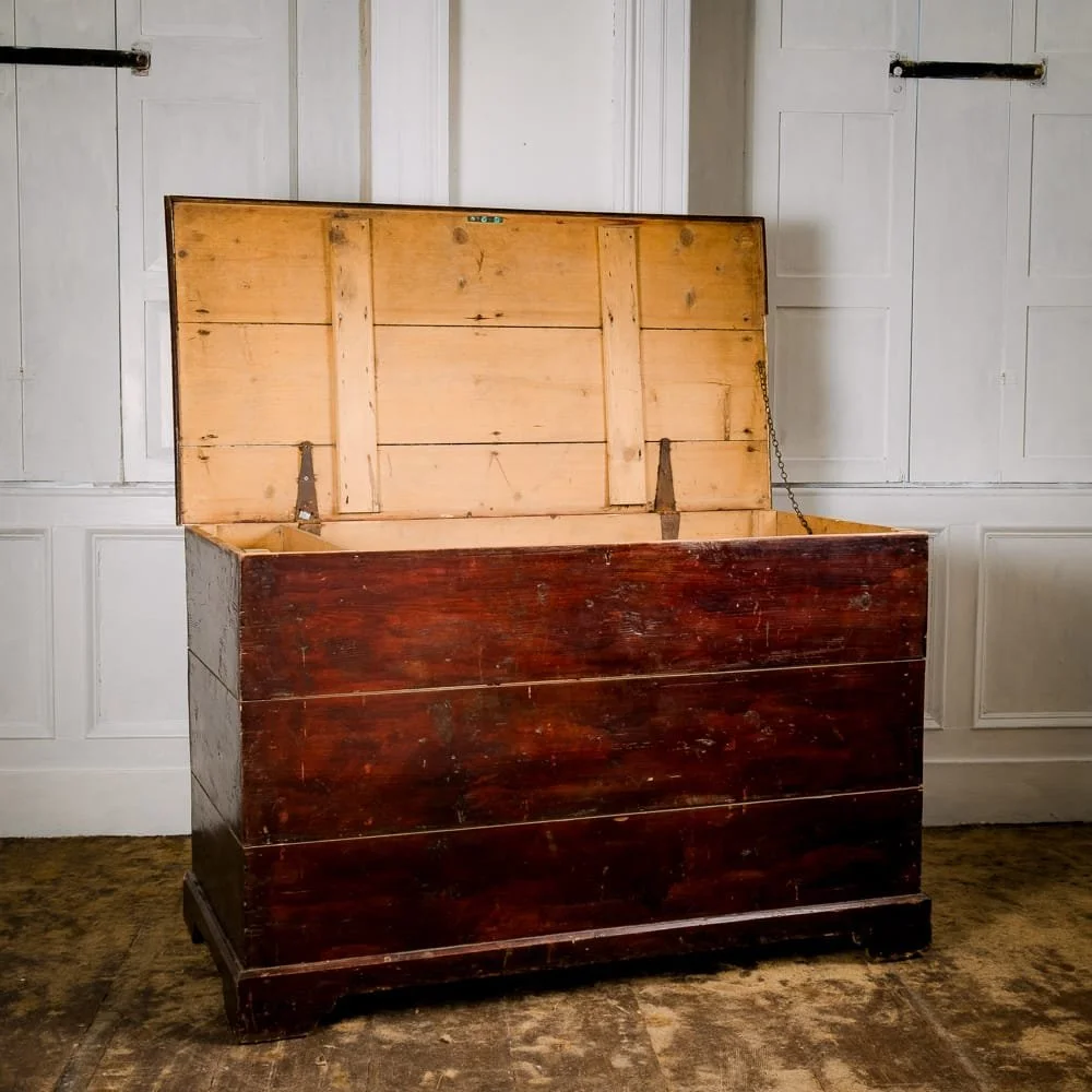 19th Century painted pine blanket chest - €995.00