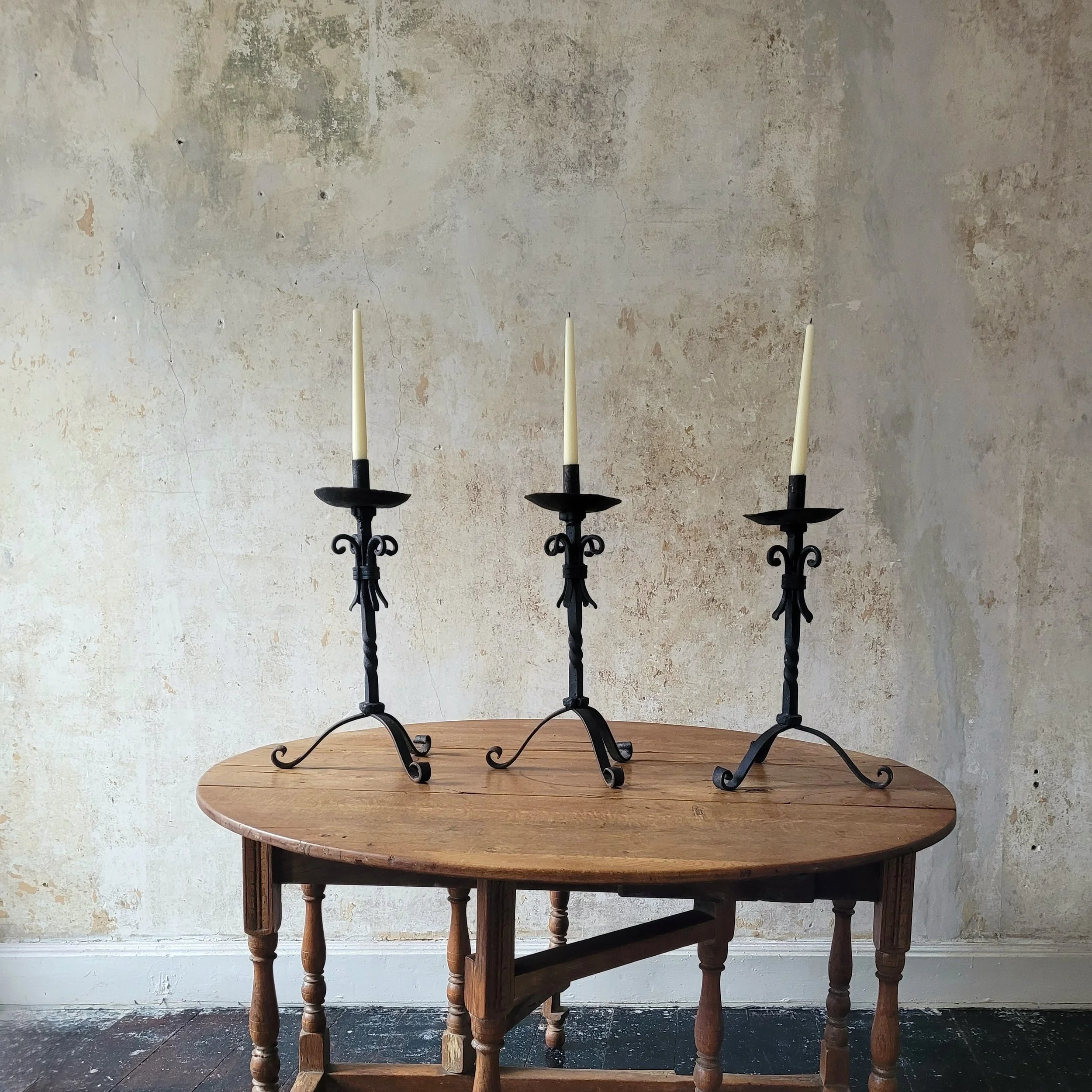 Mid 20th century wrought Iron candle holder, Mallorca - €110.00 per candleholder