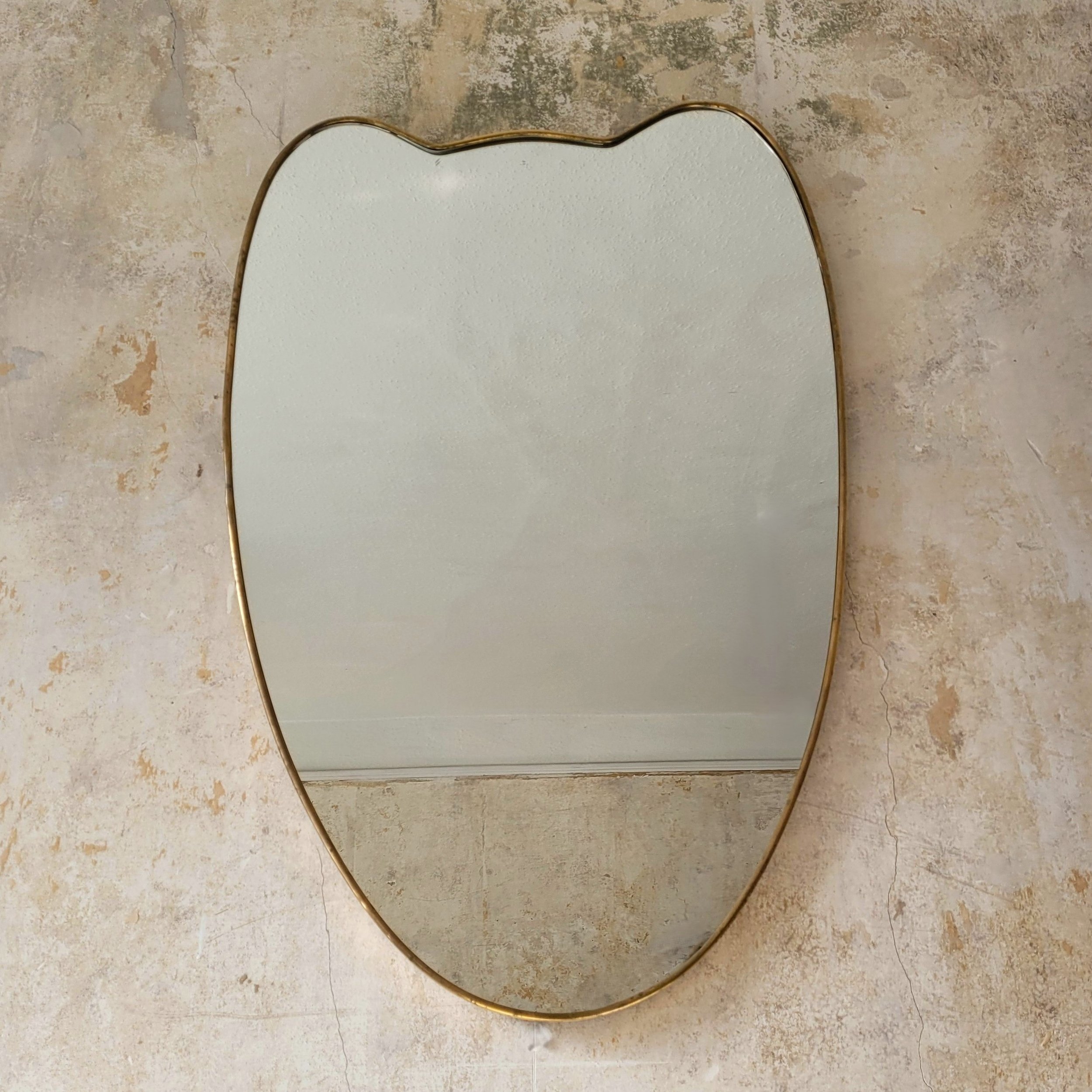 Mid 20th Century Italian brass rimmed mirror -  €900.00 per mirror