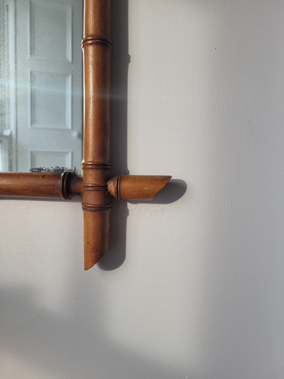 20th Century French Faux Bamboo Mirror
