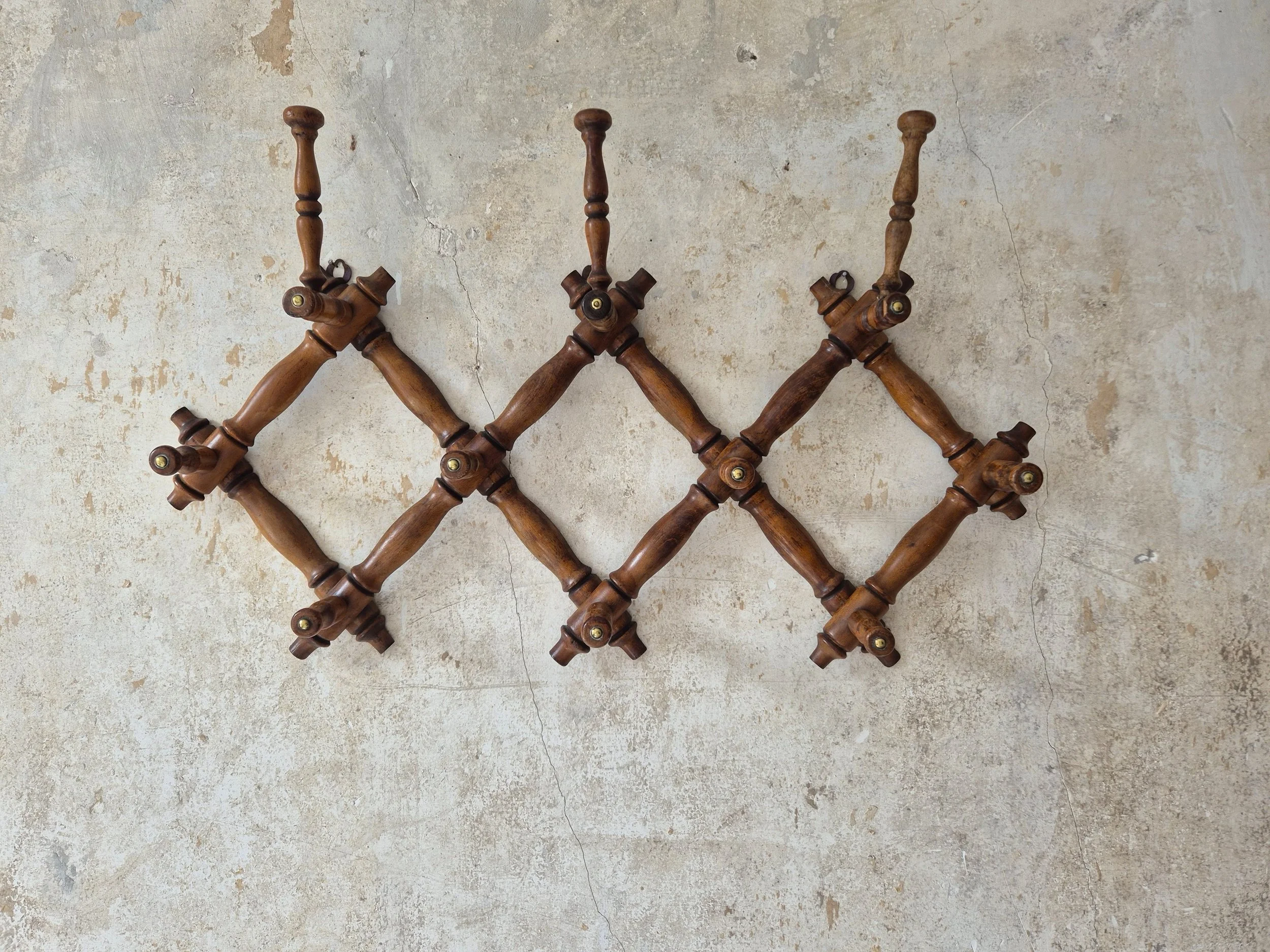 late 19th century/early 20th century French folding hat and coat rack