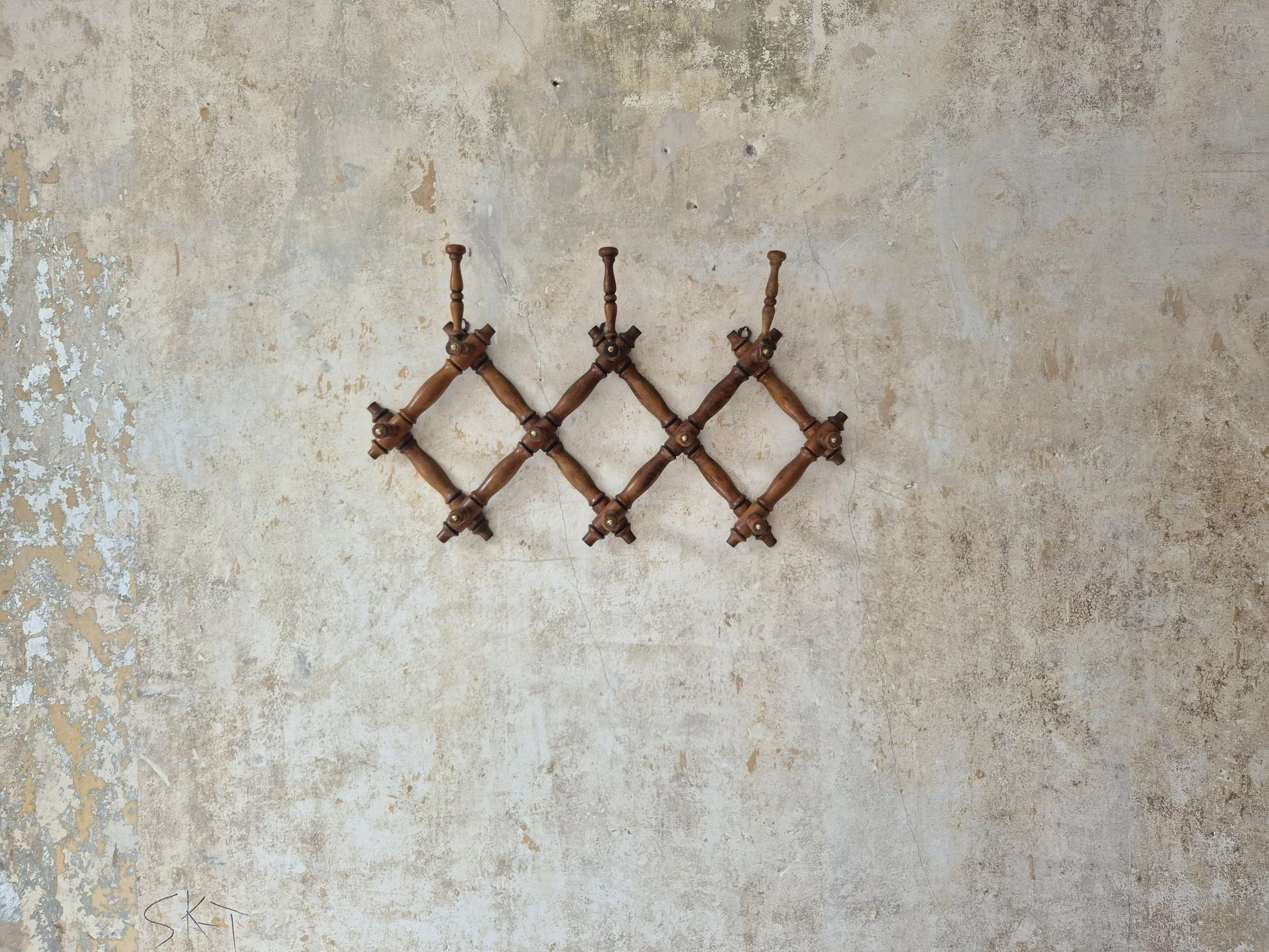 late 19th century/early 20th century French folding hat and coat rack