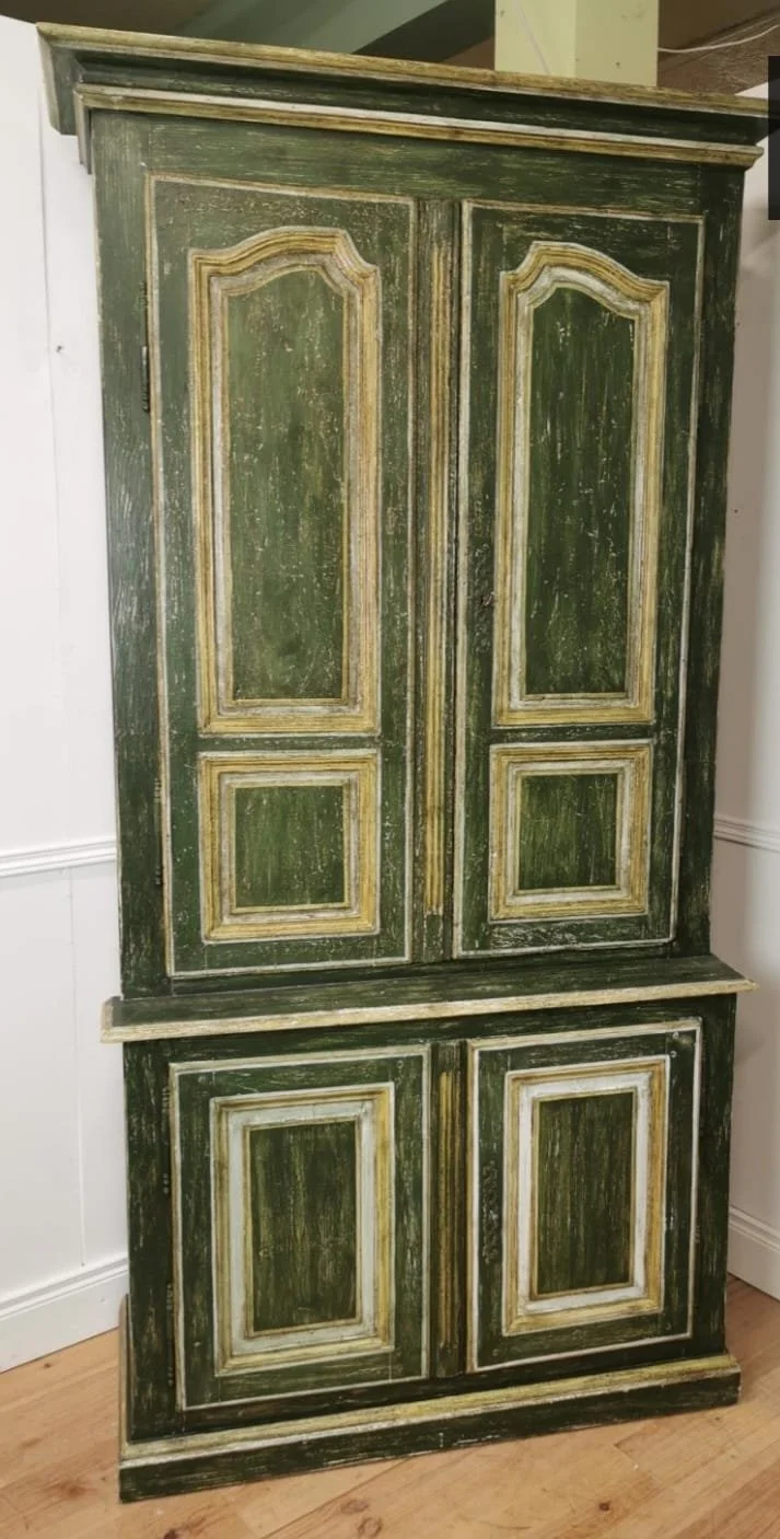 late 19th century/early 20th century Continental painted pine cupboard - €1200.00