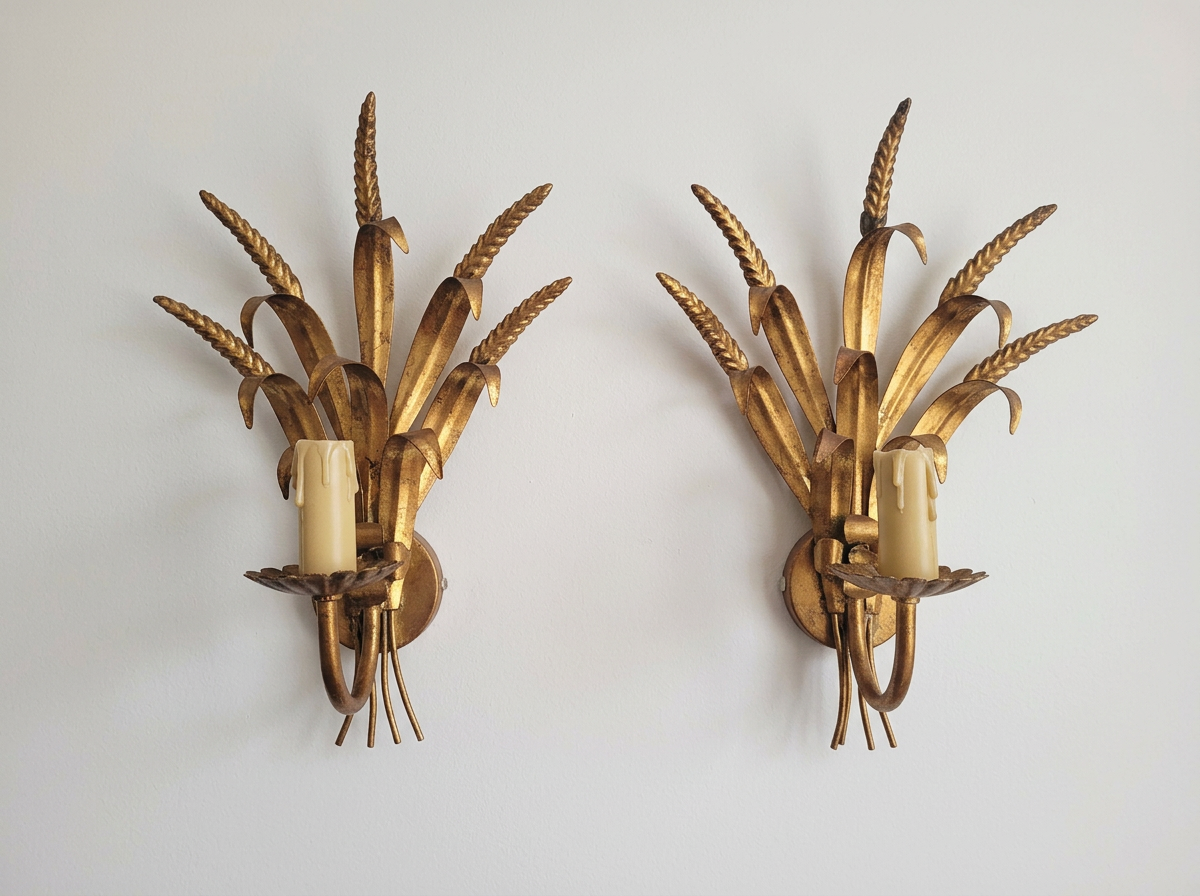 Pair of 20th century Wall lights in Gilded Metal - €625.00