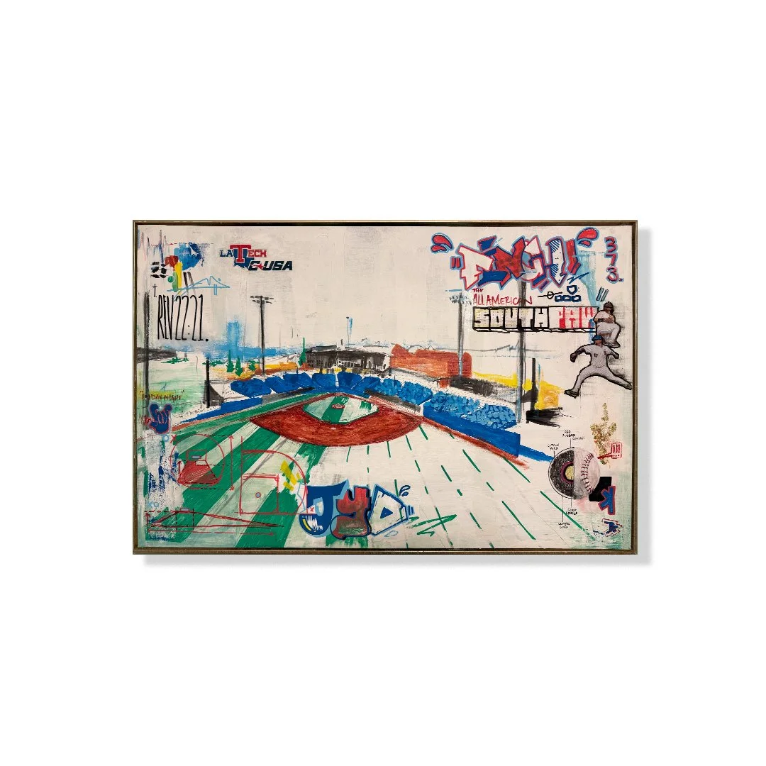 JYD - Mixed Media on gold framed canvas - 2ft x 3ft