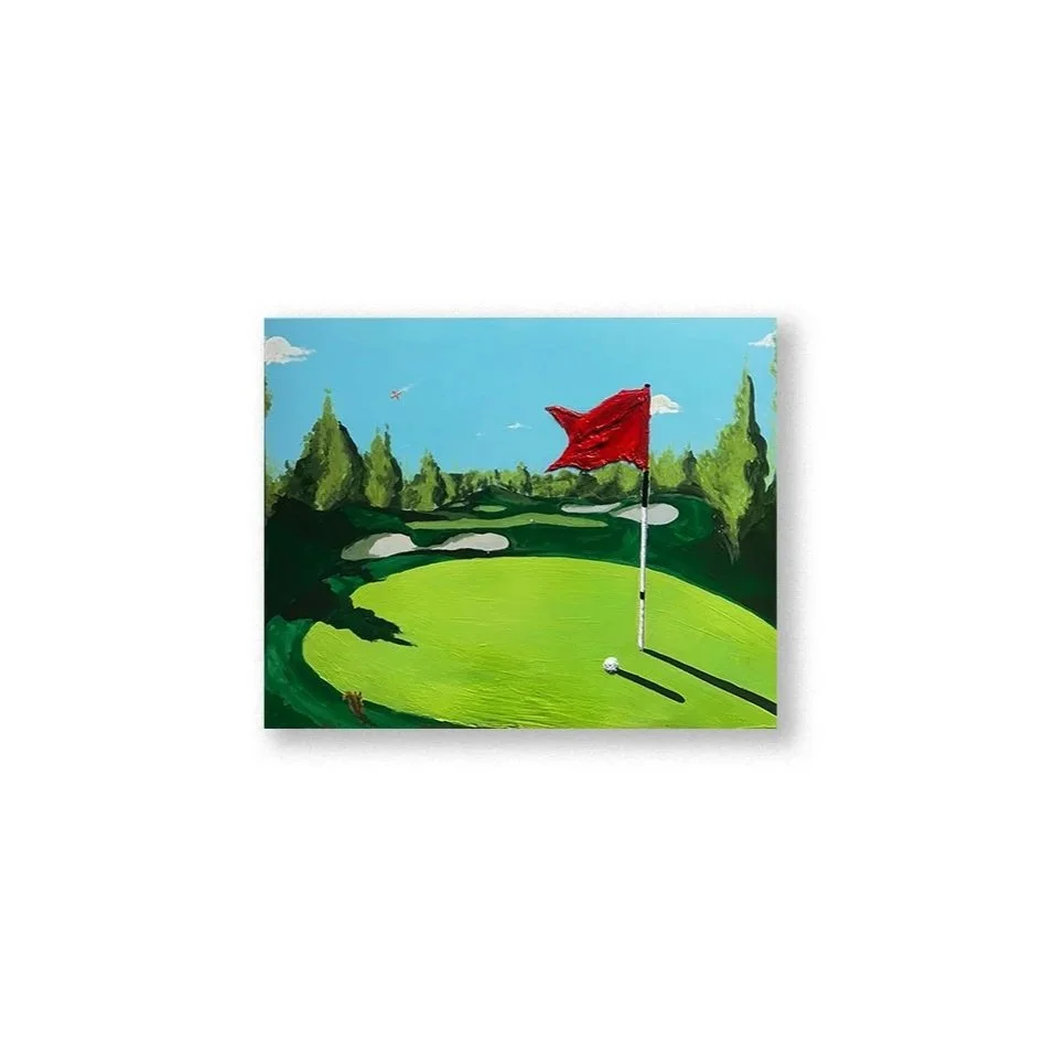 GOLF - Acrylic and plaster on 24x30 canvas