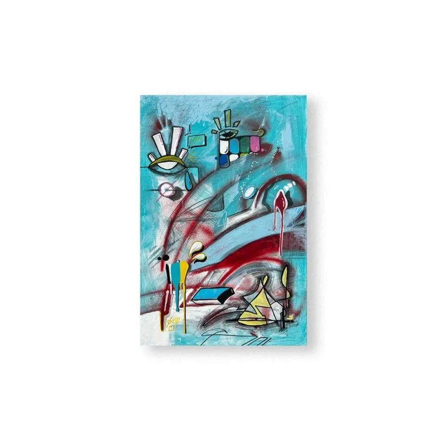 RAINBOW GRILL - mixed media on 2ft x 3ft canvas