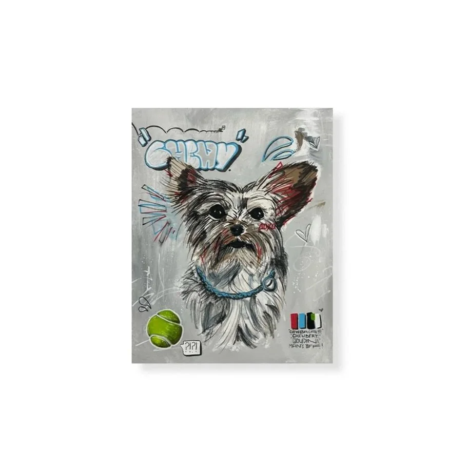 CHEWY! - acrylic on 16x20 canvas