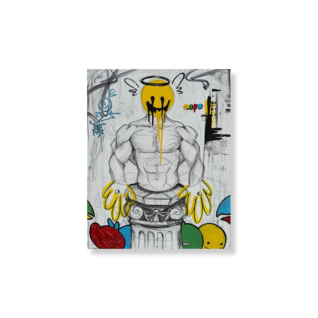 BUST COLUMN - Mixed media on canvas- 2ft x 3ft