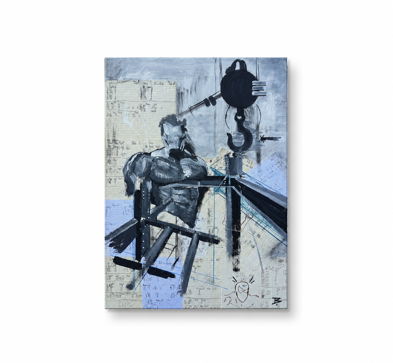Steel Body - acrylic paint and collage on canvas - 2ft x 3ft