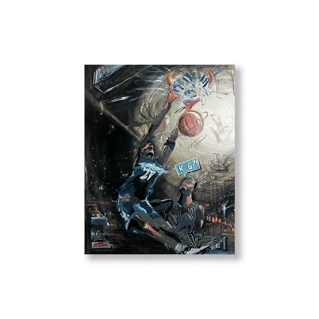 "K...G?!" - Acrylic and charcoal on 24x30 canvas