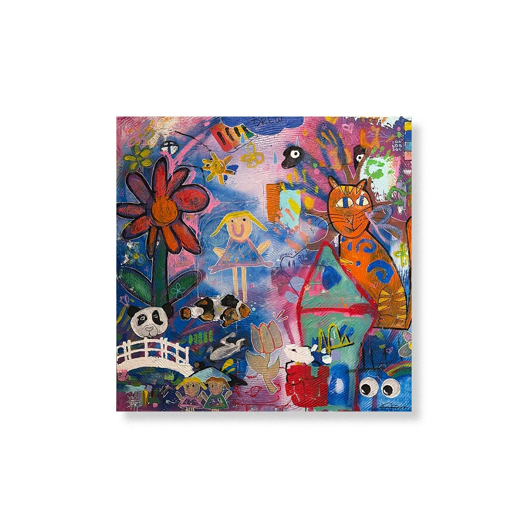 LORI'S CHILDREN - acrylic paint covered in epoxy resin - 4ft x 4ft