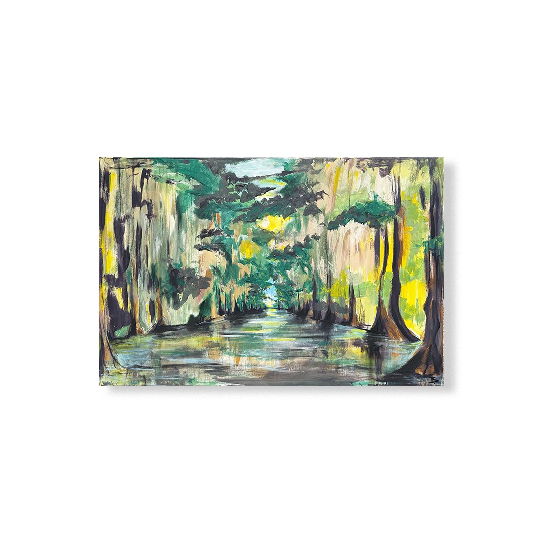 CYPRESS HUNT - acrylic paint and charcoal- 2ft x 3ft