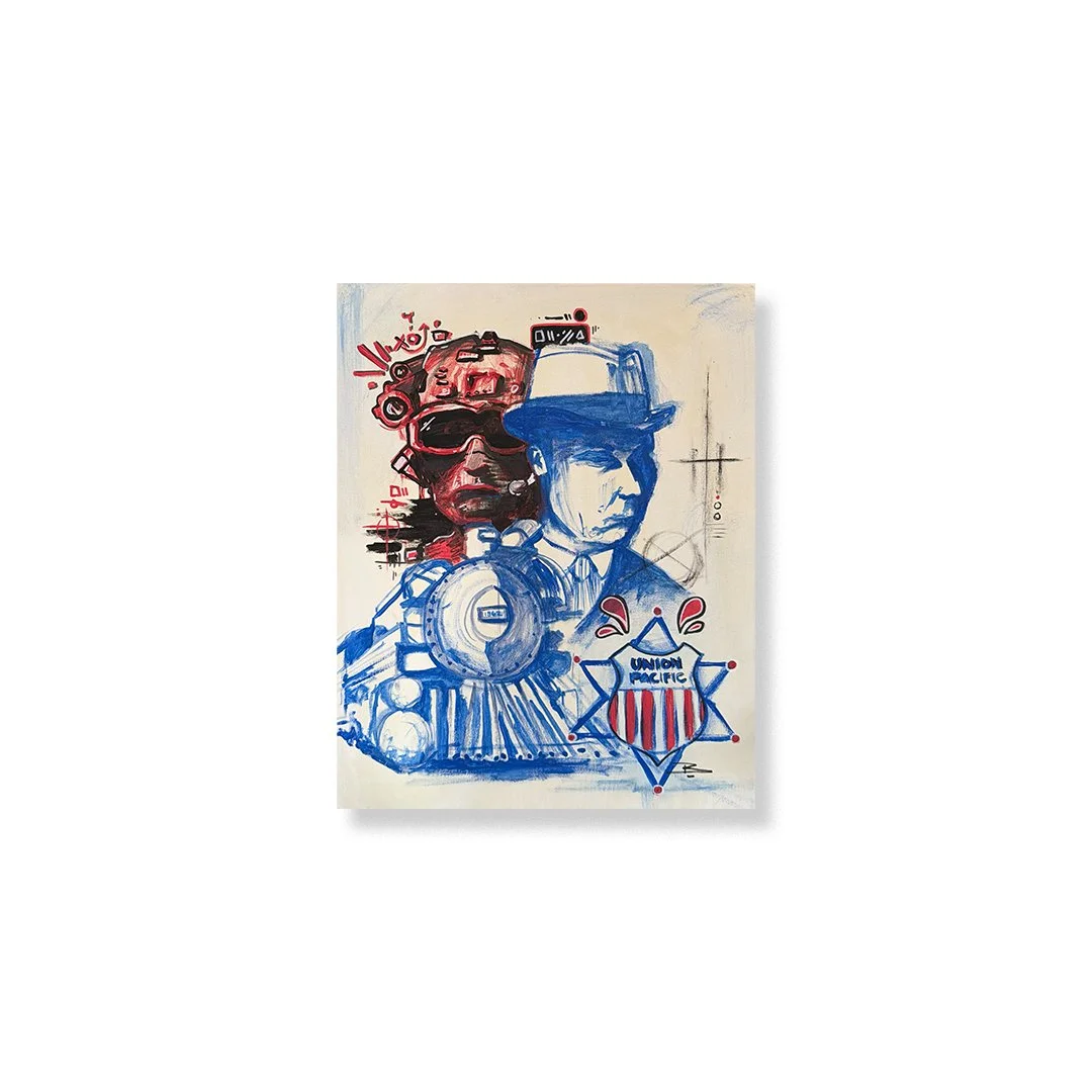 UNION PACIFIC - acrylic paint on 16x20 canvas