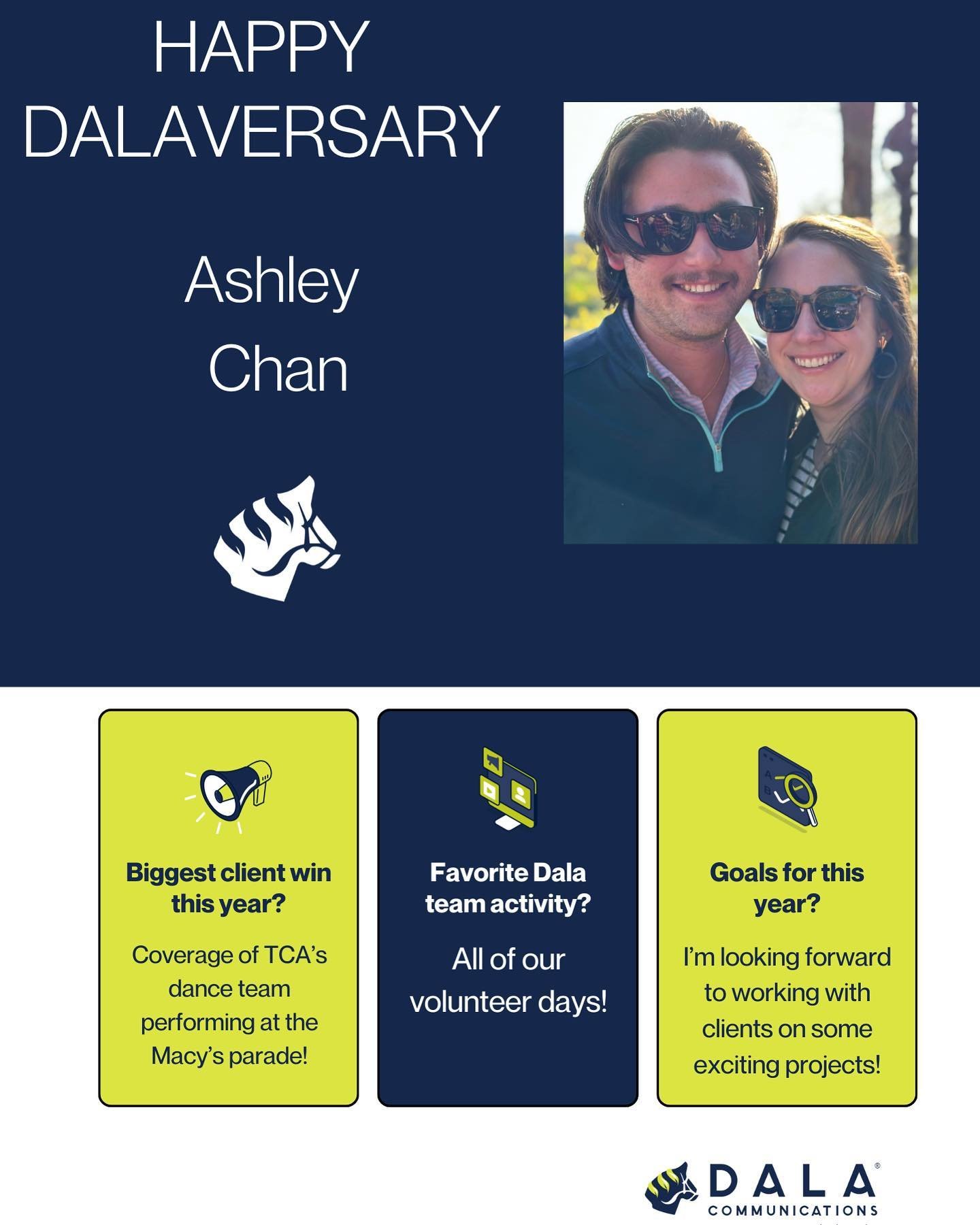 Happy Dalaversary to our senior account exec Ashley! We can&rsquo;t believe it&rsquo;s already been 4 years! #workanniversary #dfwpr #dallaspragency
