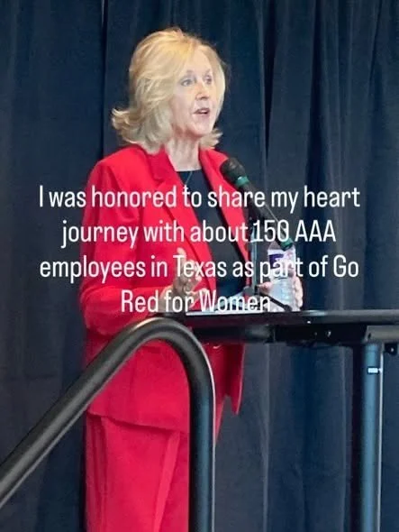 Our own @cynthia.heartfeltinheritance recently spoke with AAA employees for #goredforwomen❤️ if you&rsquo;re looking for a virtual or in person speaker on heart health, reach out to her!
