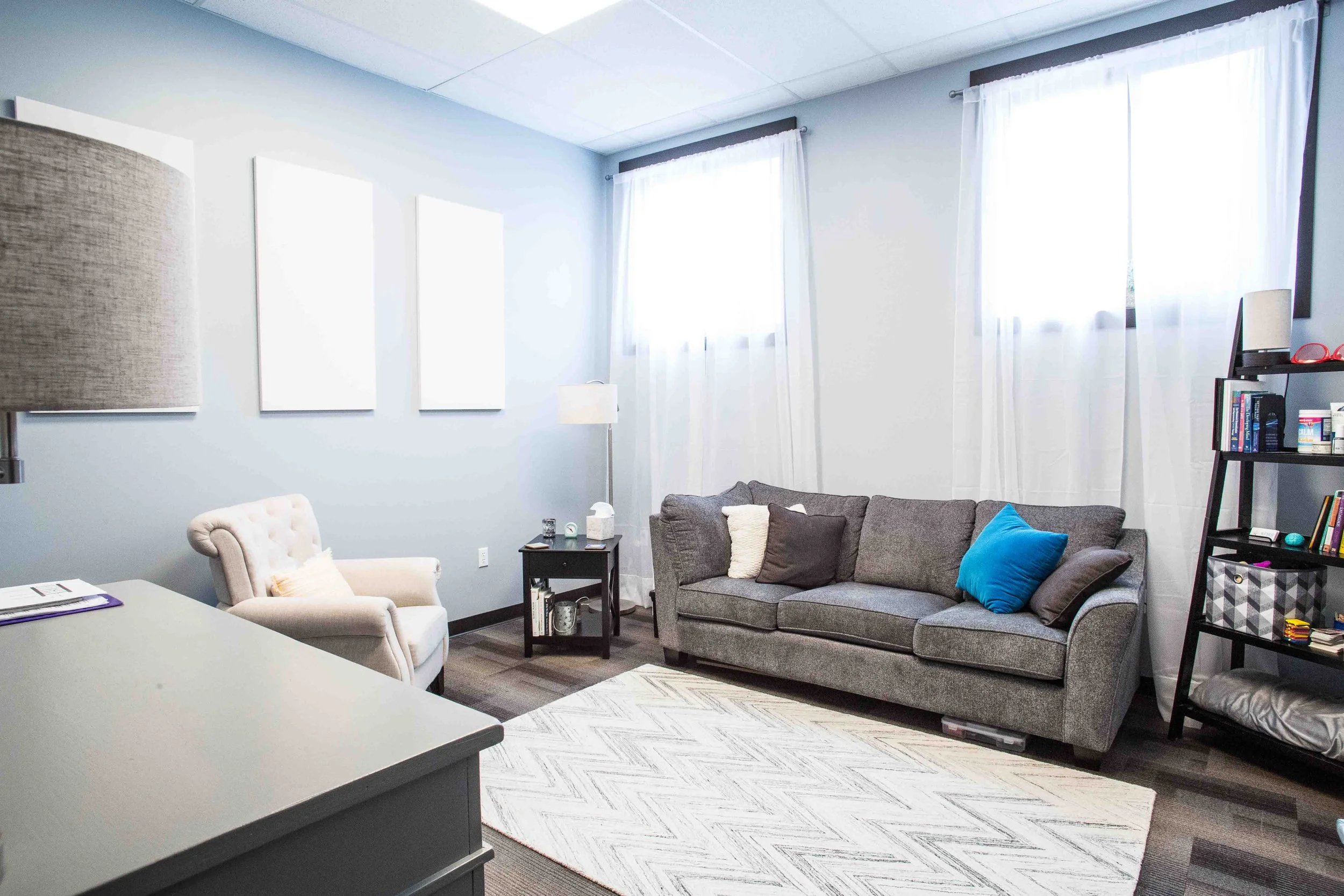 Interior view of Soldotna therapy office with comfortable seating and welcoming counseling environment