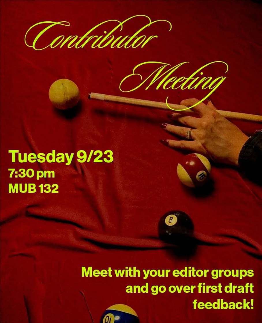 ATTENTION CONTRIBUTORS!! We have a meeting tomorrow for you to get feedback from your editor and talk about your drafts! Hope to see you there &lt;3