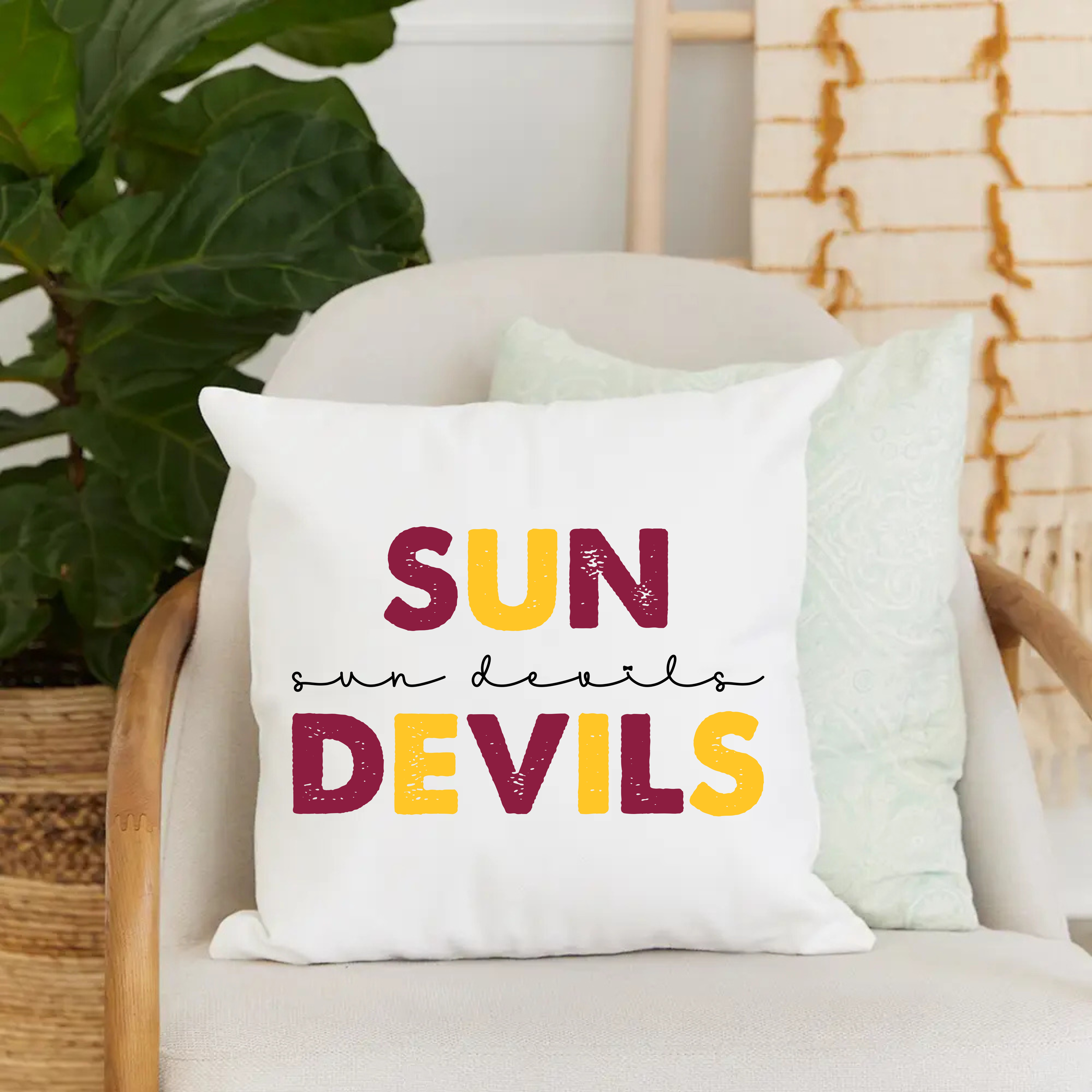 Sun Devils Throw Pillow