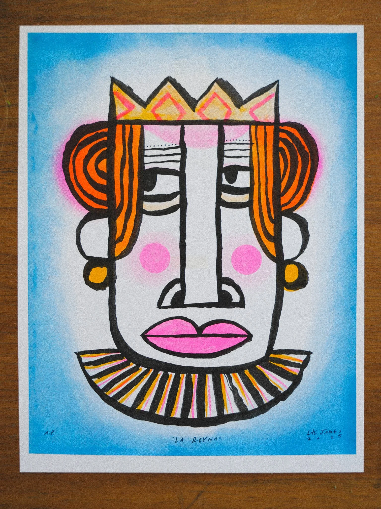LA REYNA Risograph Print