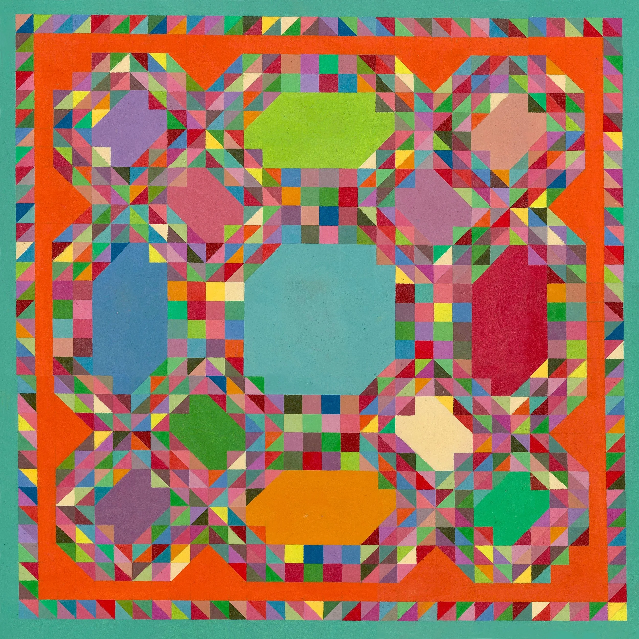 Waste Painting no13, oil on paper, 14x14, 2023