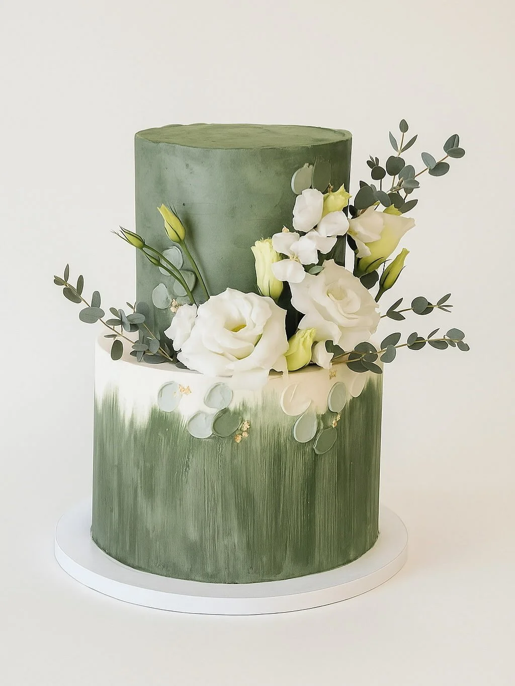 An earthy, floral wedding cake &mdash; such an honor to be a small part of a special day! Thank you for your hospitality order @heatherkummeth68 🤍