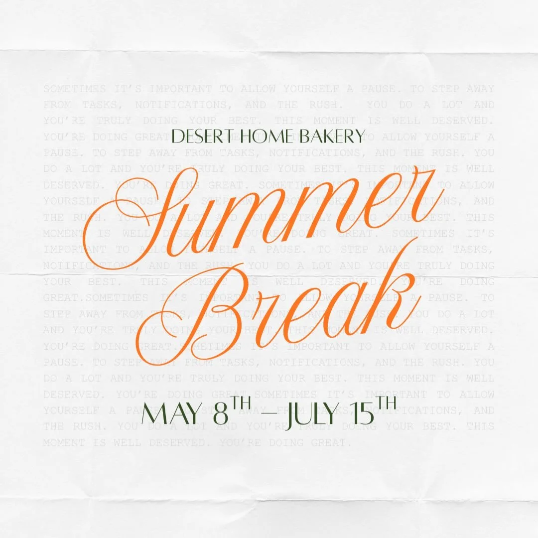 Thank you for a busy spring season☺️ I&rsquo;ll be spending time with my boys from May 8th - July 15th &mdash; any messages or order requests will be responded to AFTER July 15th. Have a great summer!