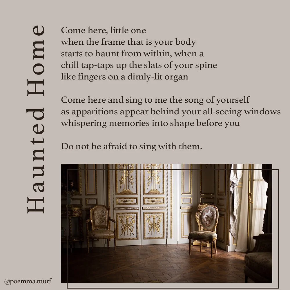 In honor of Halloween. Who said haunted was a bad thing?

Prompts:

&ldquo;All Hallows&rdquo; by Louise Gluck from Literary Shocktober, @laurabeingawriter &amp; @writer.interrupted 

&ldquo;what haunts you&rdquo; from @bysampayne 

&ldquo;write a lov