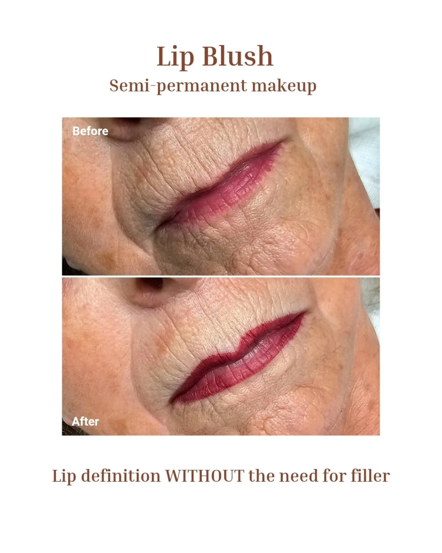 💋 Fed up with smudgy lipstick? 💄 Or your lipstick bleeding into those fine lip lines? 🙈😖 

No worries! I've got you covered! 😃 

💋 Lip Blush! 

It adds subtle or defined definition, enhances your natural lip tone, ... and saves you the daily ha