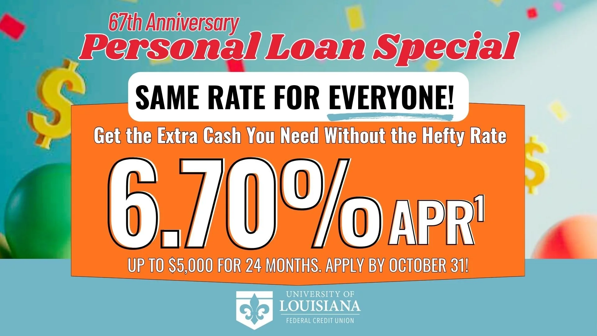 Personal Loan Special - Same Rate for Everyone!