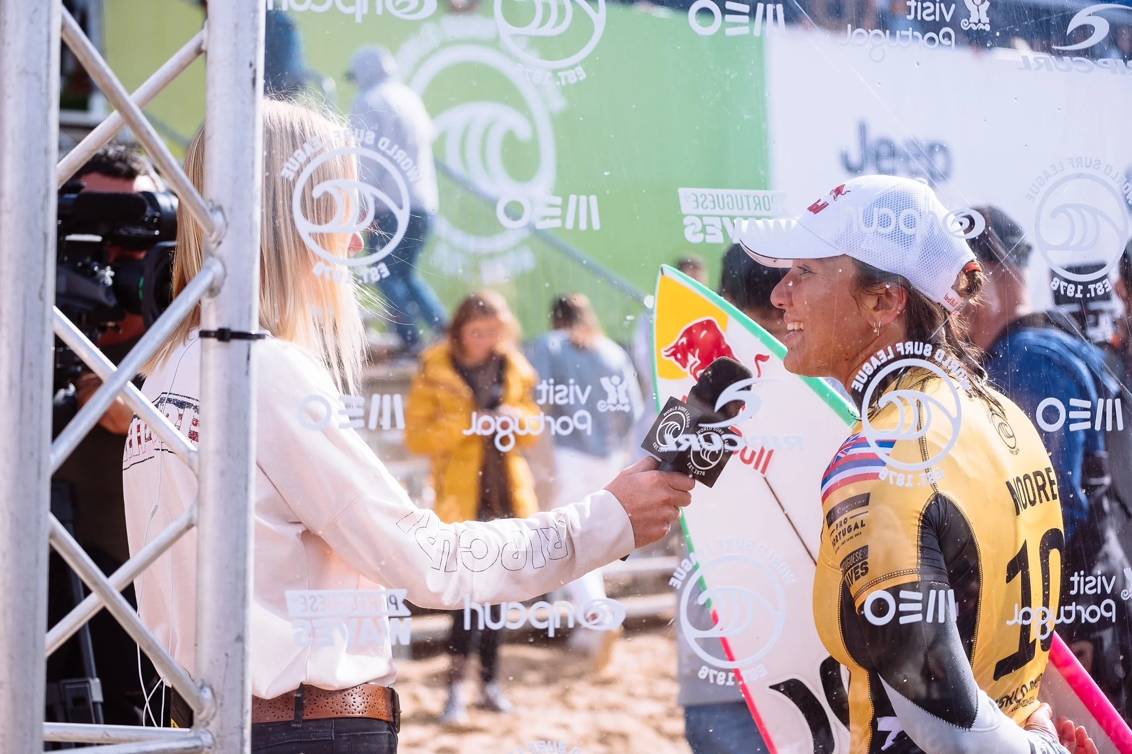 Kelia Moniz &amp; Carissa Moore show the world what being a surf mom can look like  Photo Credit Aaron Hughes