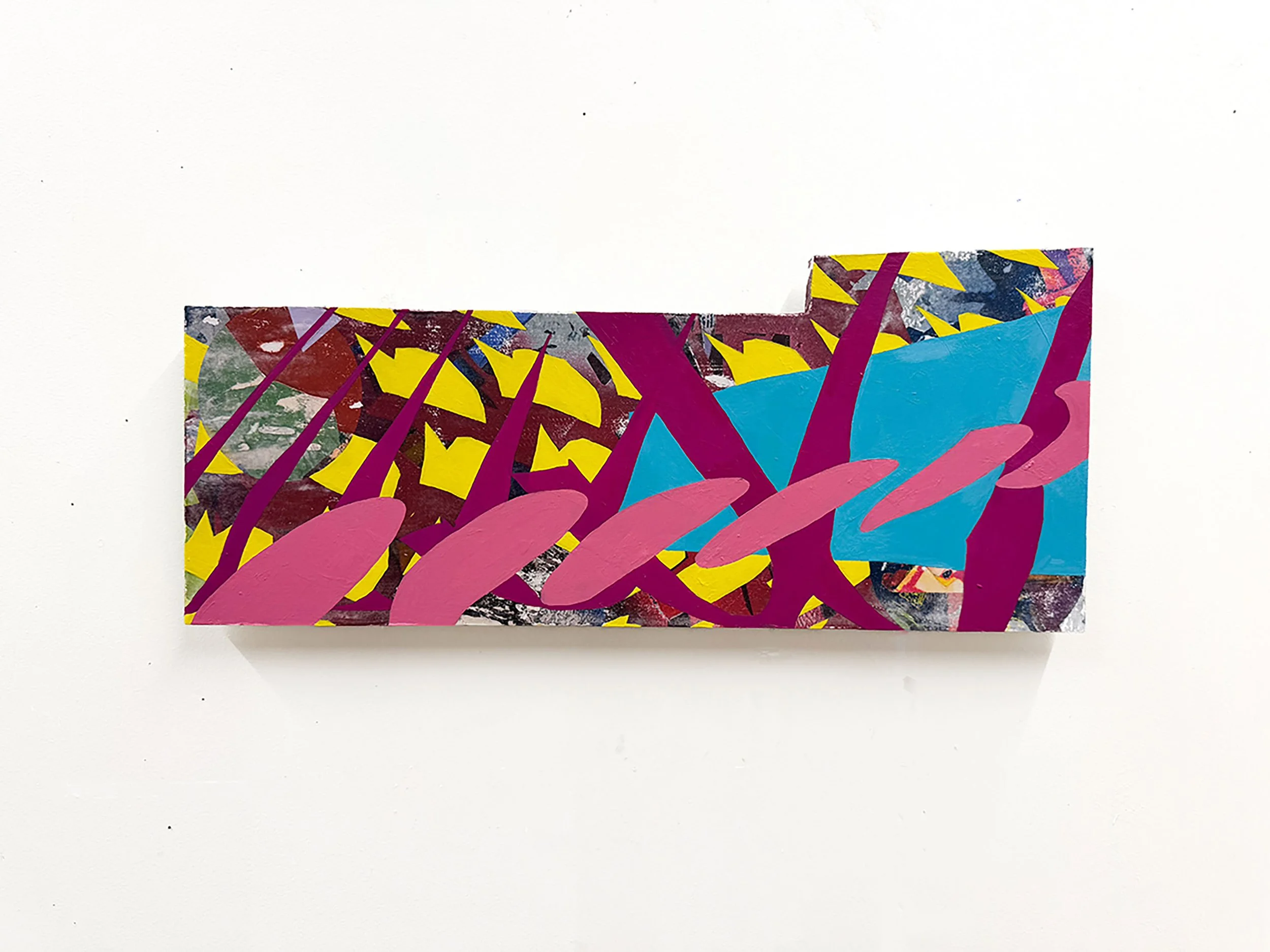 Roller Rink, 27” x 11.5”, Laser Toner Image Transfer and Acrylic Paint on MDF, 2024
