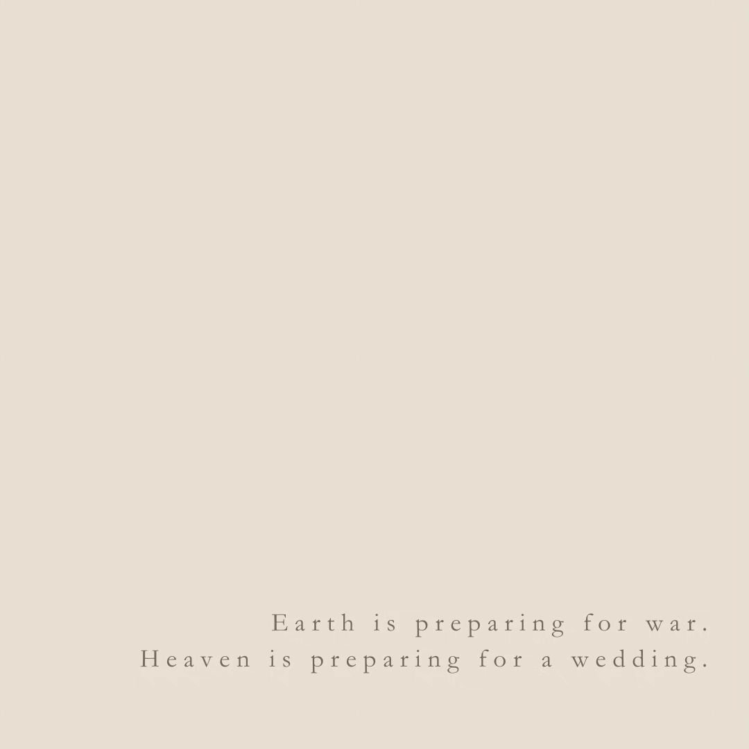 Earth is preparing for war. Heaven is preparing for a wedding. 

One day, the sound of heaven will be on earth. 
.
.
.
.
.
#jesusiscalling #jesus #messiah #thewaythetruththelife #yeshua #awakening #brideofchrist #brideofyeshua #seekgod #seekchrist #o