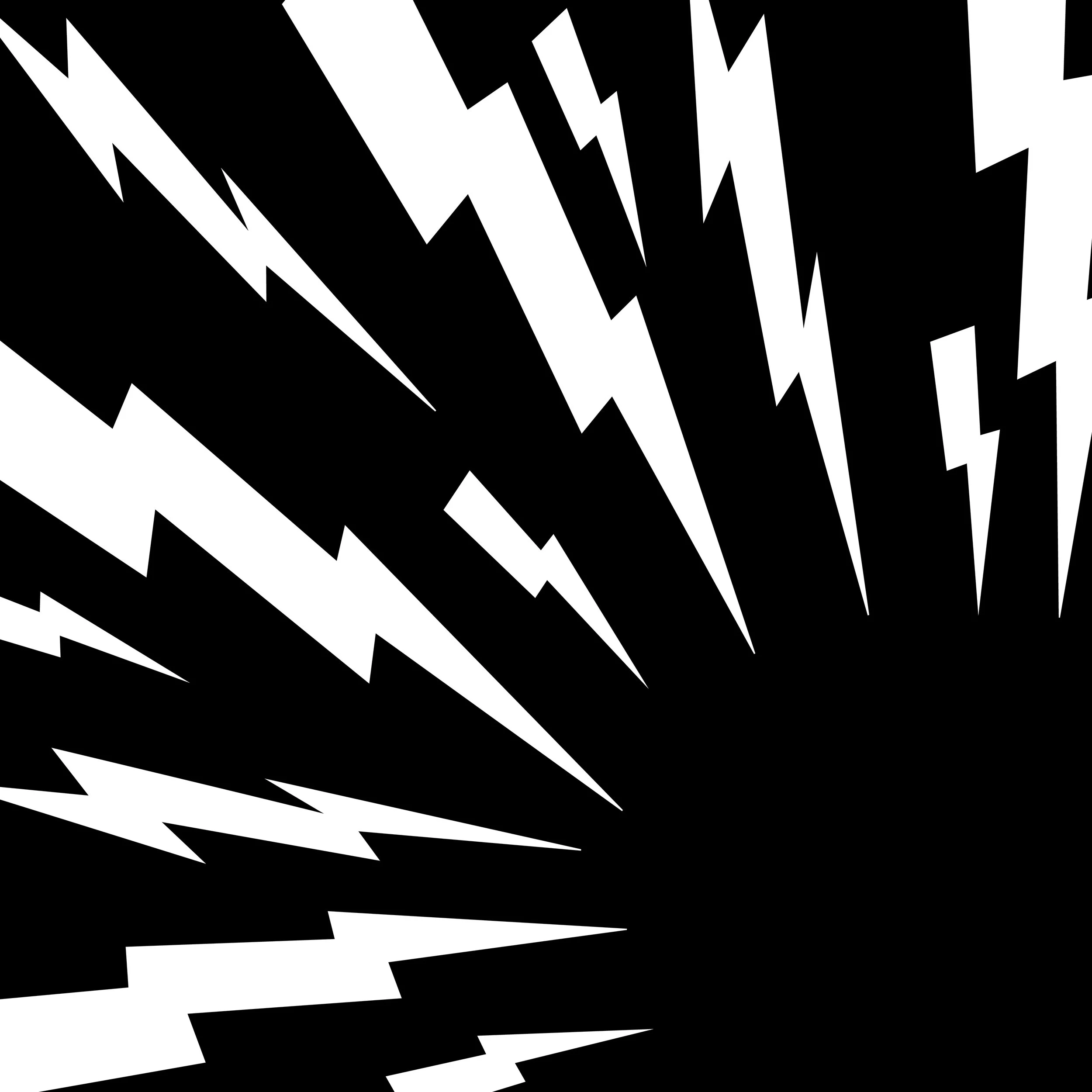 Black and white lightning strikes