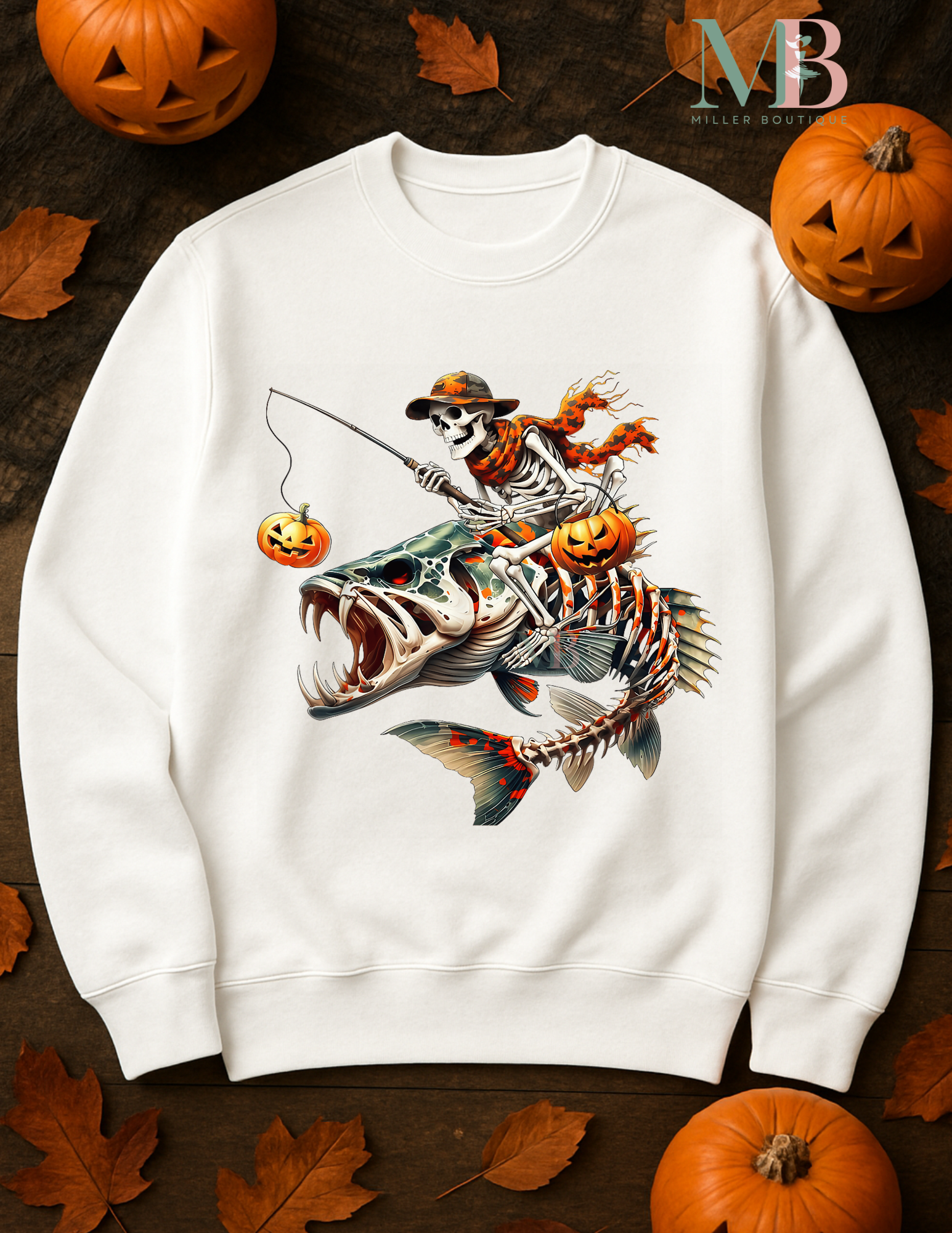 Skeleton Fishing Jack-o'-Lantern