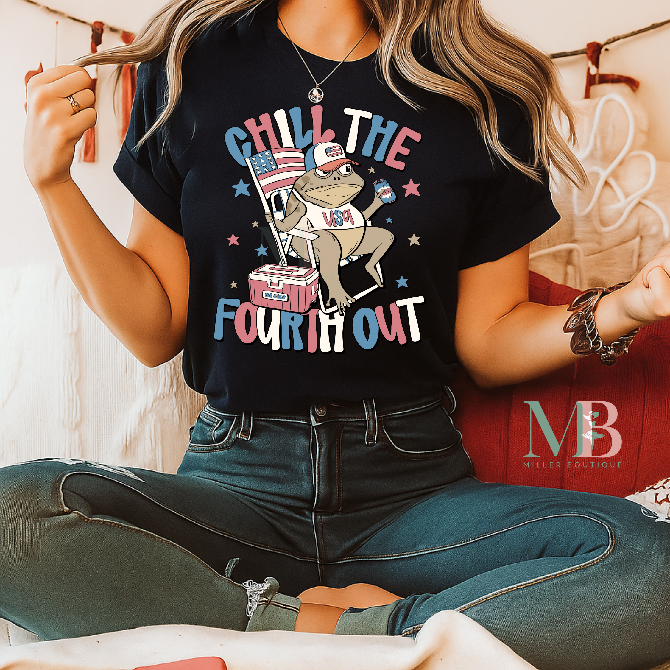 Chill the Fourth Out Patriotic Frog