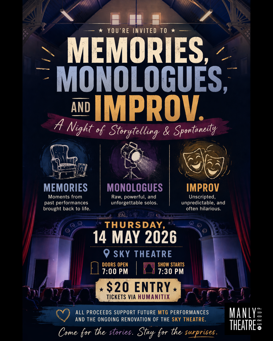 Memories, Monologues and Improv Fundraiser