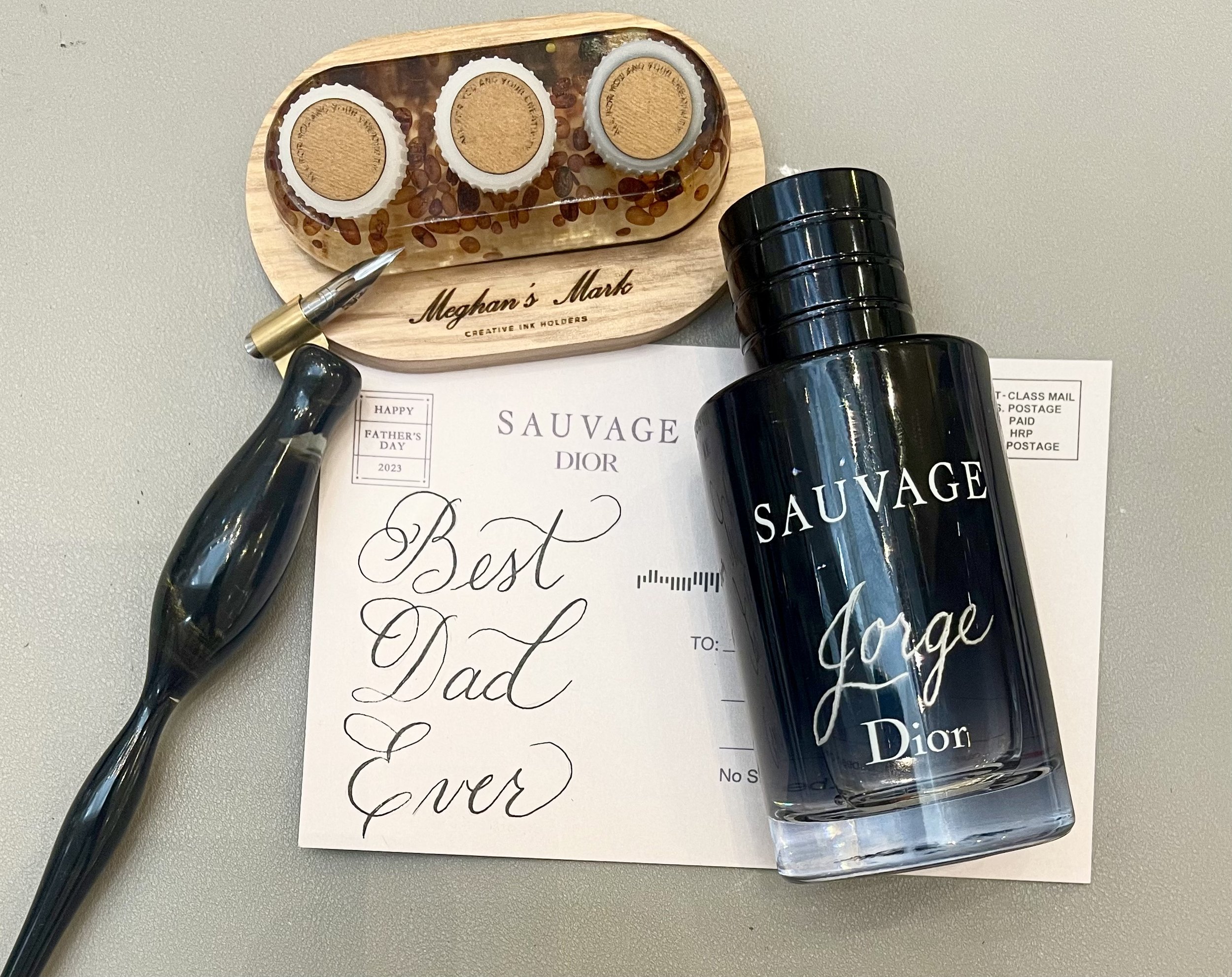 On-site brand activation pointed pen calligraphy