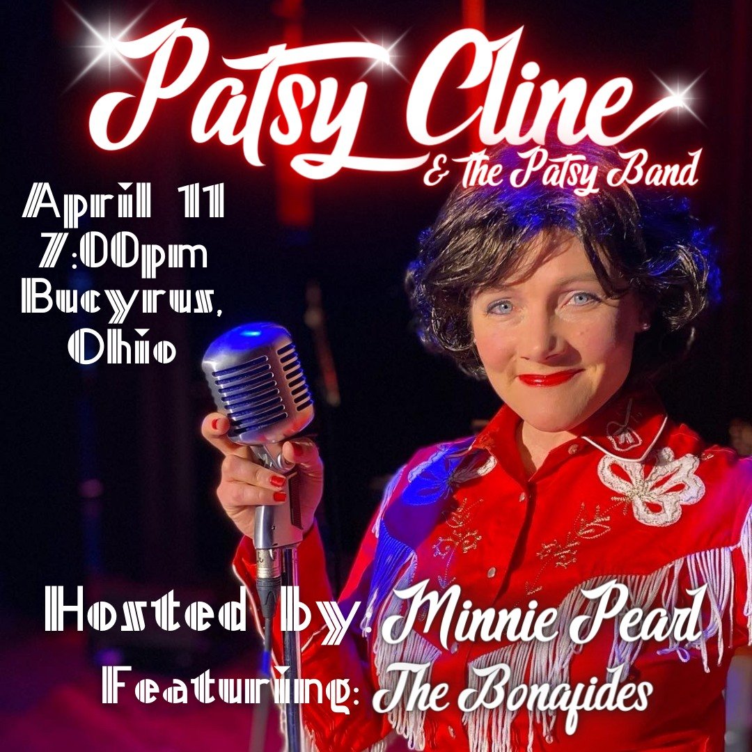 TONIGHT! Don't miss the Patsy Cline, portrayed by Courtney DeCosky and brought to you by the Crawford County Community Concert Association, tonight in Bucyrus, Ohio at 7:00pm in the Bucyrus Elementary School Auditorium.