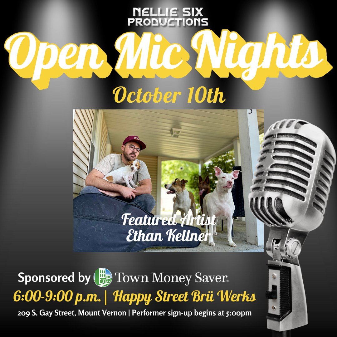It's Nellie Open Mic Night! Be sure to come out to Happy Street Br&uuml; Werks tonight for an evening of great talent! Performer sign-ups will start at 5:00pm!