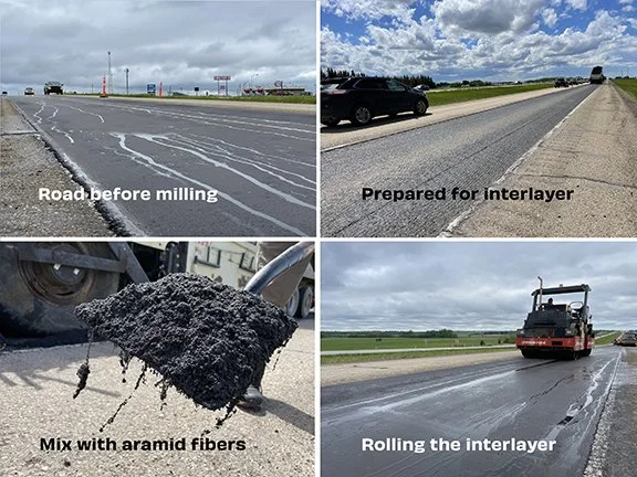 A first in Canada!Alberta Transportation tests an aramid-reinforced asphalt mix to address reflective cracking on Edmonton’s Hwy. 16
