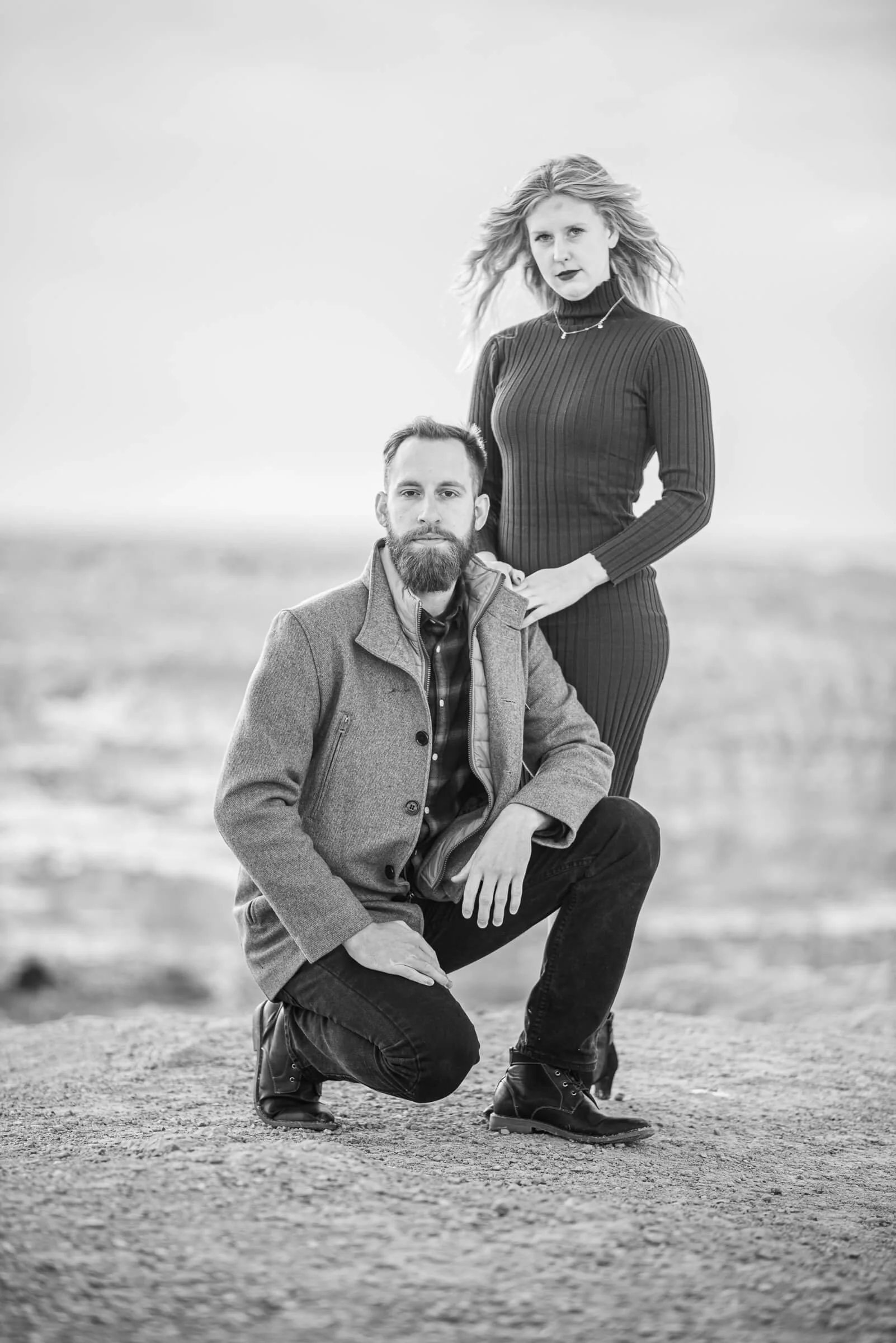 Professional portrait of a couple in the Badlands National Park in South Dakota