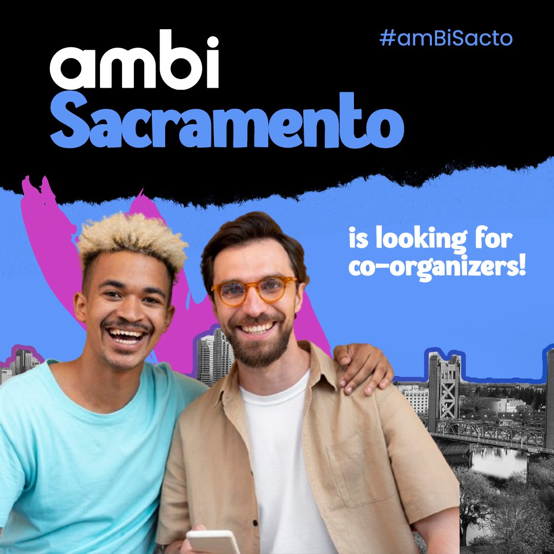 Hey #amBiSacto! We're looking for volunteers who want to take the reins! DM us if you're down to make fun and easy meetups that foster a loving community in Sacramento! 🏳️&zwj;🌈