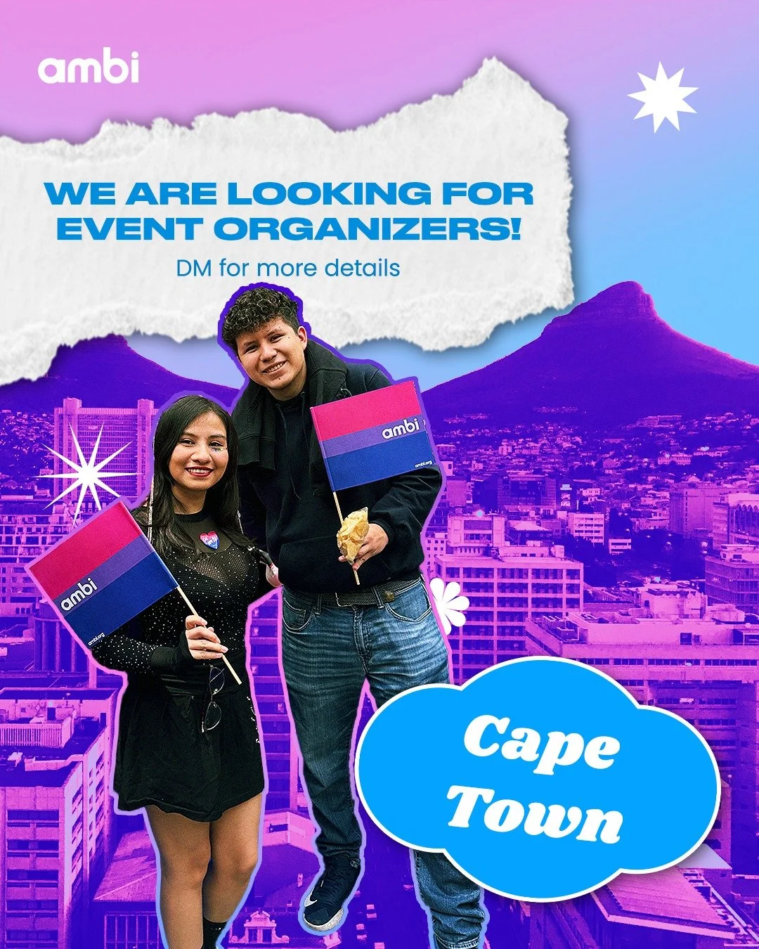Love bringing people together? Help us create bi-friendly events in Cape Town. DM us. 📲: http://ambi.org/organizers