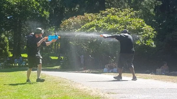 That time amBi PDX did a water fight in the park ~ PEW PEW