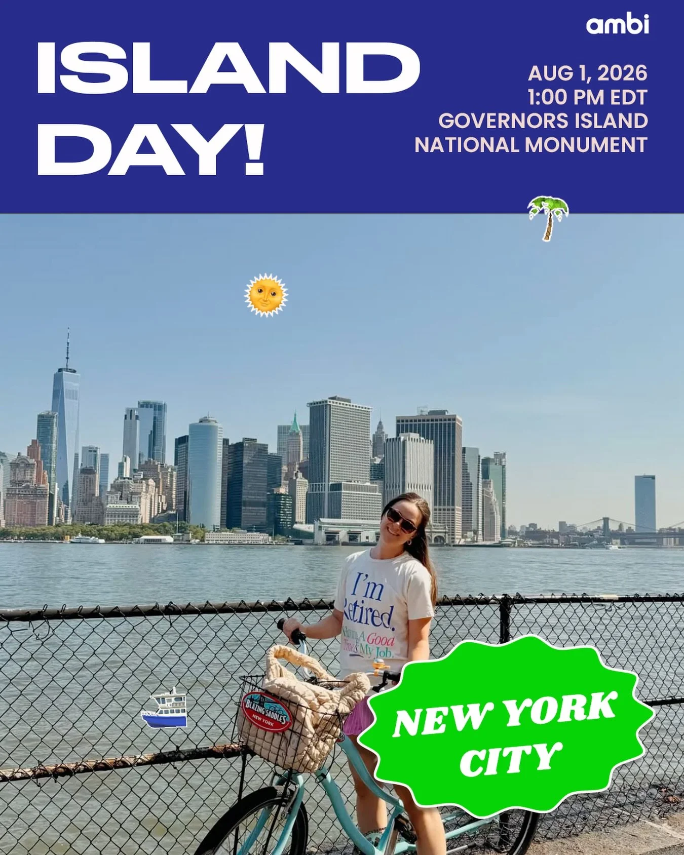 The skyline&rsquo;s calling. 🌊 Grab your sunscreen and join us for Island Day!