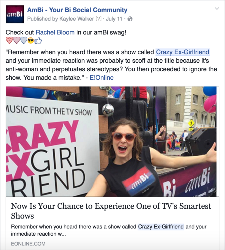 CRAZY EX GIRLFRIEND JOINS AMBI FOR LA PRIDE! — amBi