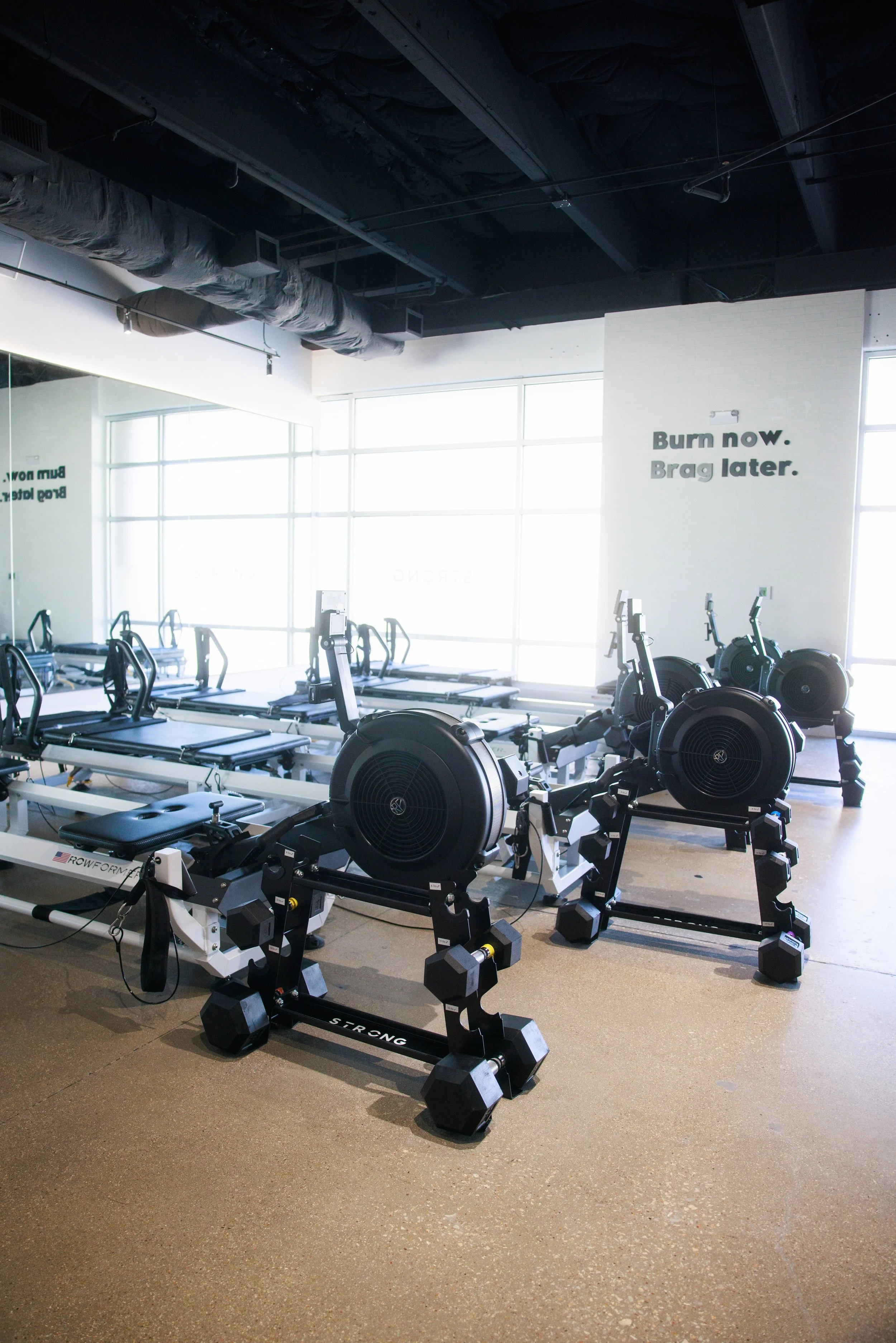 Interior photography showcasing a fitness studio.