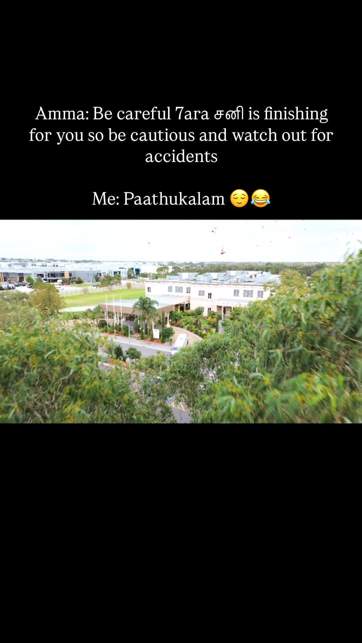 The parrots 🦜 were sent by the ஏழரை சனி at Shiva Vishnu Temple 🤣
.
@thushirajan @tishankumararuban don’t worry we stoned the drone down during your koorai Saree change and recovered the footage, as you saw in the feature film 🥶
.
#dronecrash
