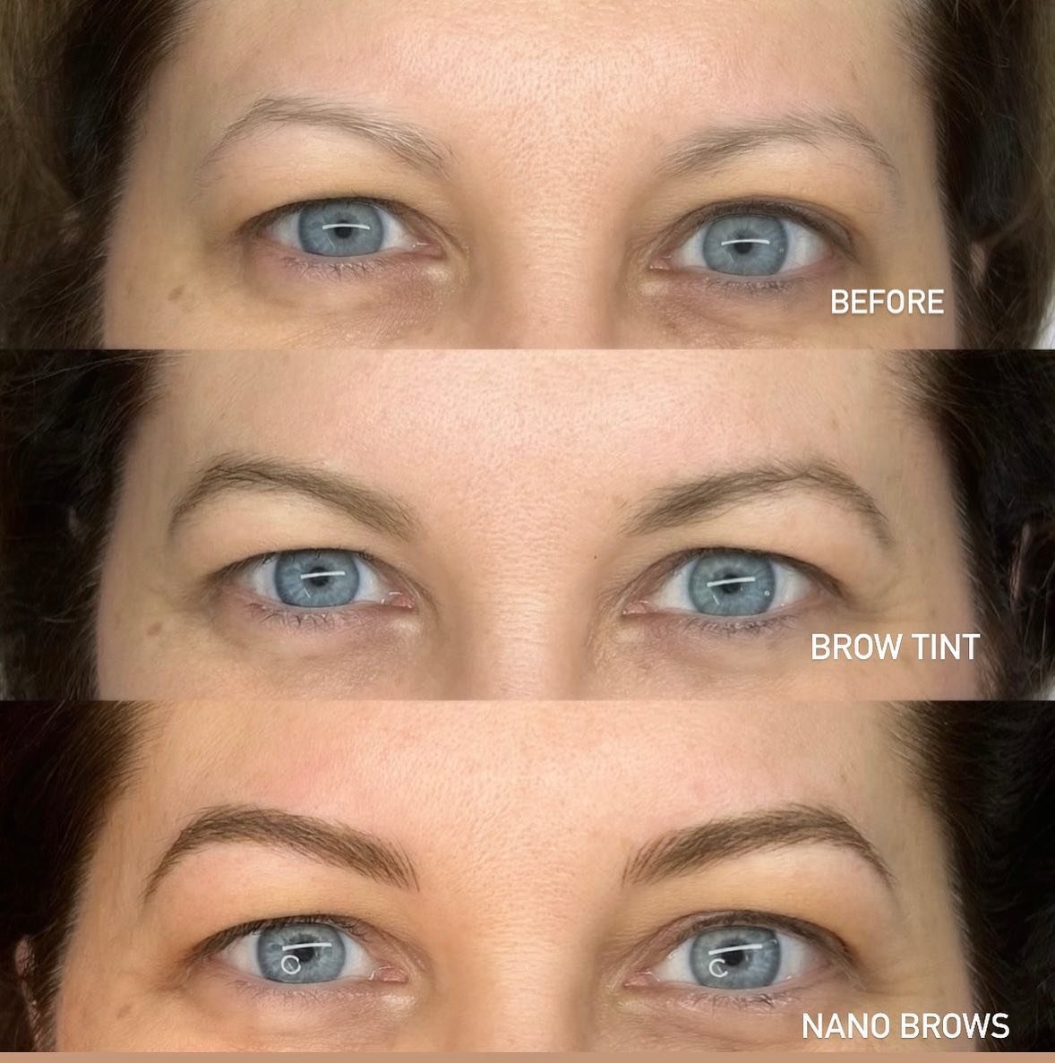 Full service eyebrow re-vamp! Grooming and tinting the existing eyebrows is a great way to maximize what you naturally have before tattooing additional hair strokes. Nano Brows is the optimal service choice for most people. This precise technique del